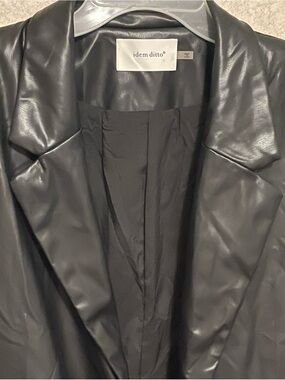 Idem Ditto Black Faux Leather Like Blazer